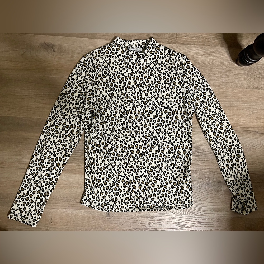 new leopard cheetah animal print womens blouse small